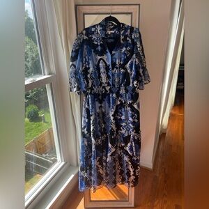 Chico's Blue and Black Abstract Maxi Dress 3 - Size 16